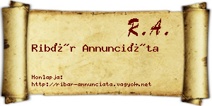 Ribár Annunciáta névjegykártya